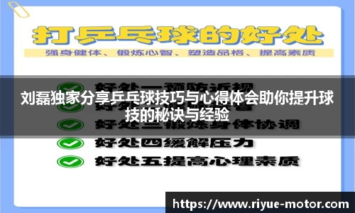 刘磊独家分享乒乓球技巧与心得体会助你提升球技的秘诀与经验